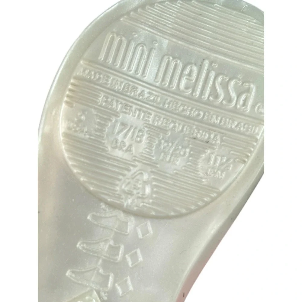 Mini Melissa Ultragirl Princess Jelly Shoes Beige With Pink Bow Size 3/4 Baby